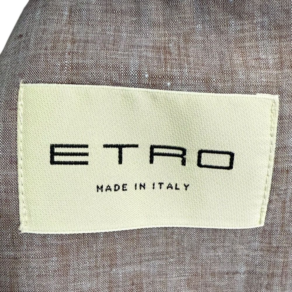 美品 ETRO エトロ リネン100％ シングル 2B テーラードジャケット 44