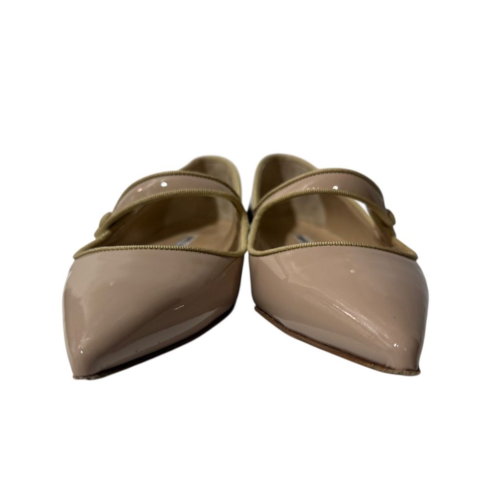 美品 MANOLO BLAHNIK マノロブラニク パテントレザー ポインテッドトゥ