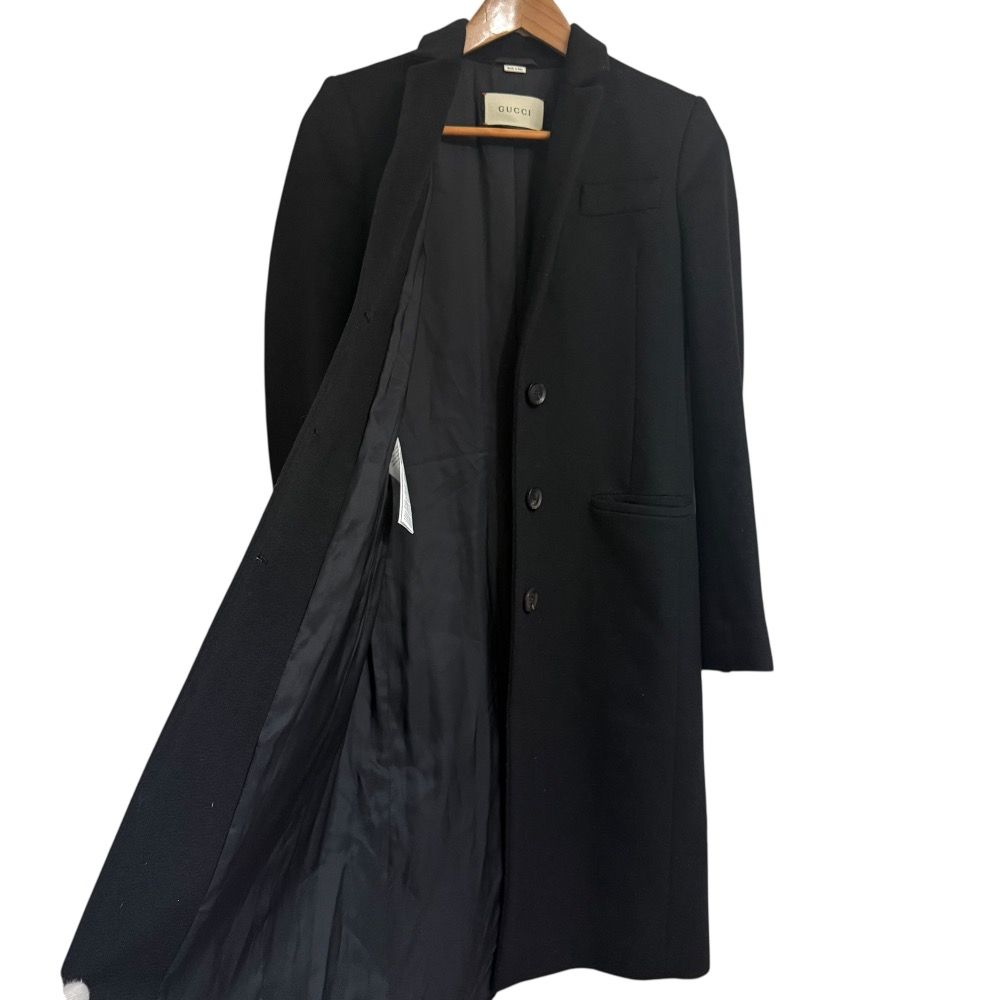 GUCCI ブラック チェスターコートサイズ38 美品 GUCCI グッチ ミケーレ期 チェスターコート 38 ブラック