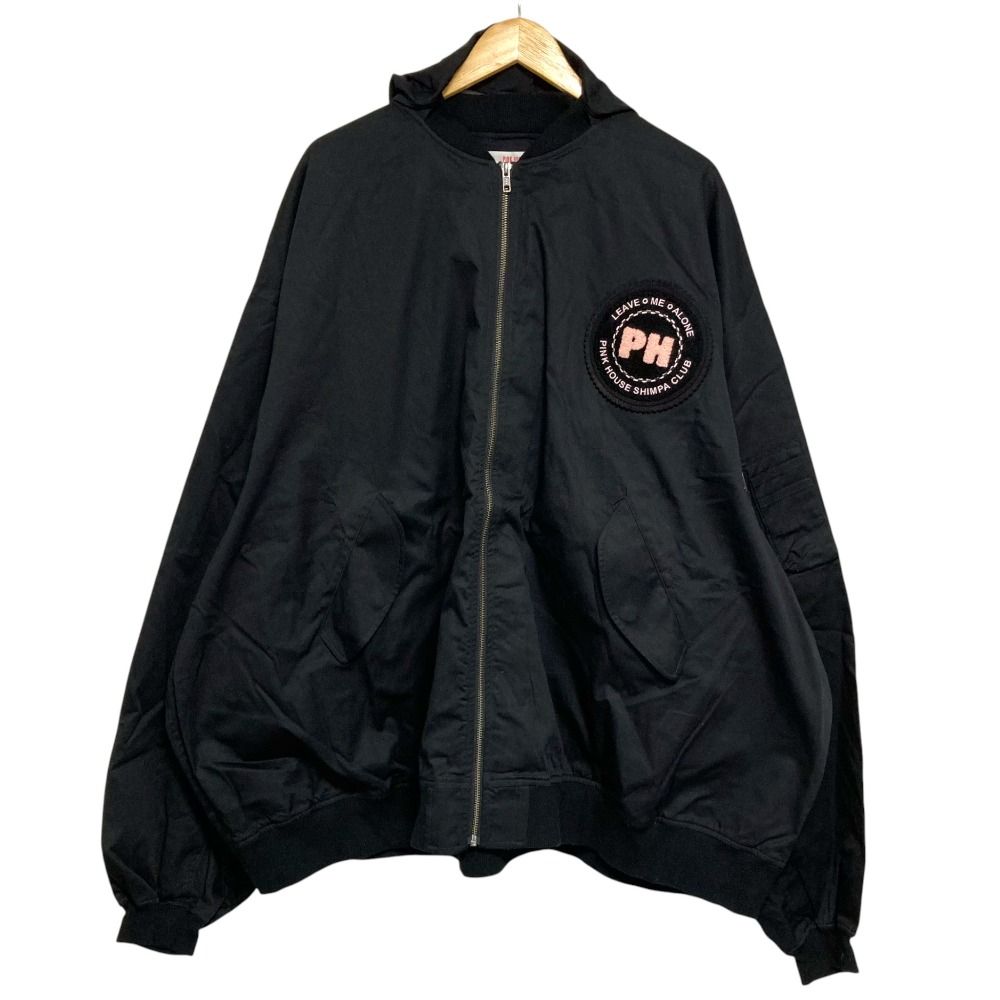 90s ピンクハウス ワッペン 短丈 フード付きブルゾン フライトジャケット 希少】 90s ヴィンテージ ピンクハウス PINK HOUSE 刺繍 ワッペン
