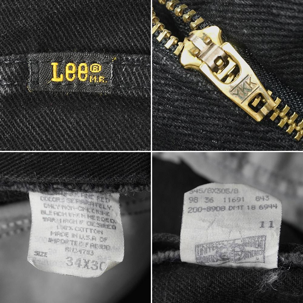 中古品　ストック リー Lee 90s 90年代 200-8906 ブラックデニムパンツ MADE IN USA