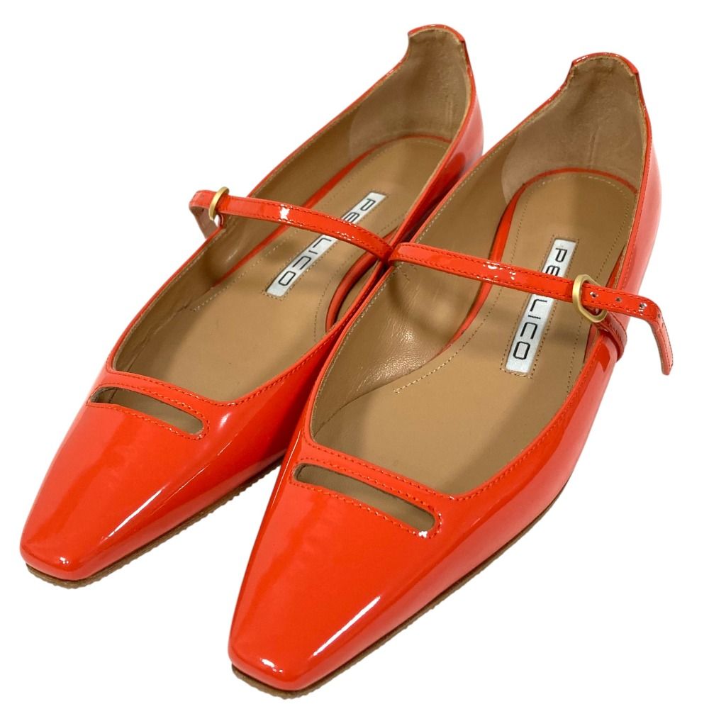 新品同様 PELLICO ペリーコ ストラップ エナメル フラットシューズ