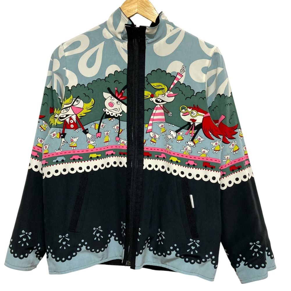 美品 OLLEBOREBLA アルベロベロ ブルゾンパーカー ブラック ぶた 美品 OLLEBOREBLA ALBEROBELLO オレボレブラ アルベロベロ ぶたさん