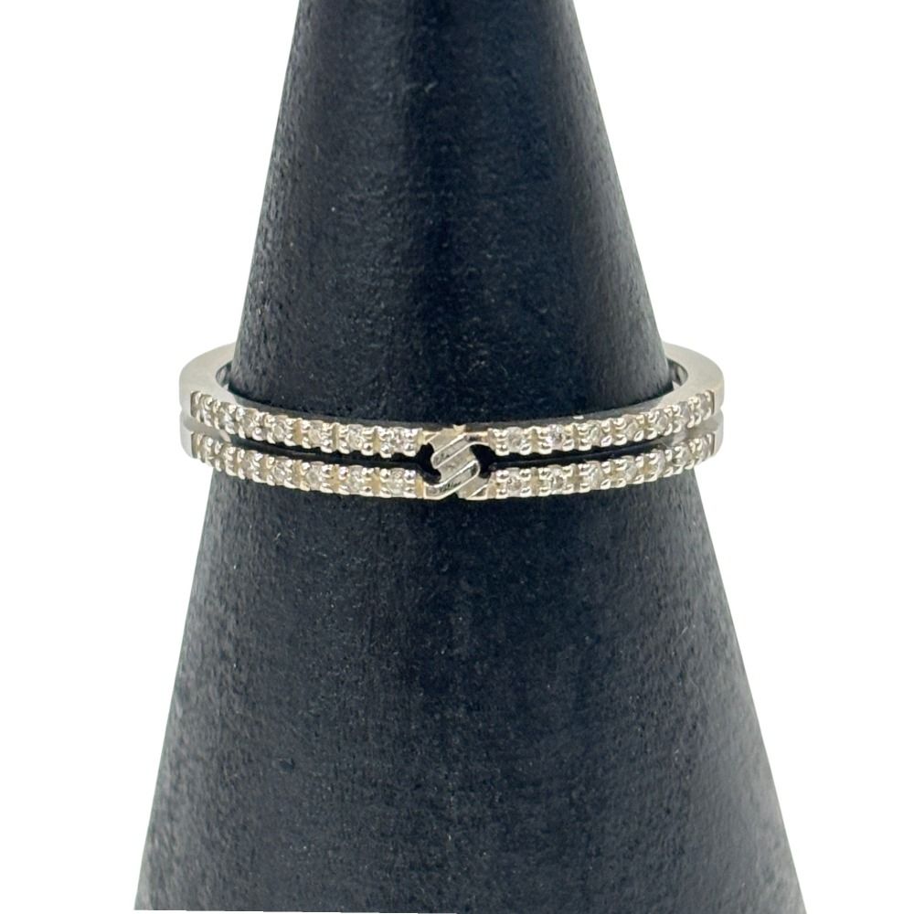 良品 GUCCI グッチ 750 インフィニティ ハーフダイヤモンド リング