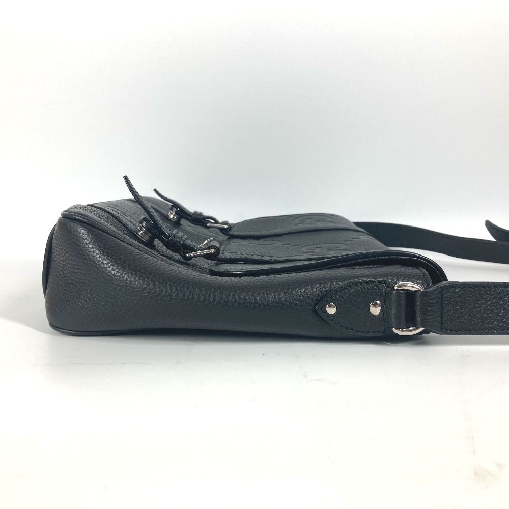 グッチ GUCCI ジャンボGG ミディアム メッセンジャーバッグ  760234  GG JUMBO MD カバン 斜め掛け ショルダーバッグ レザー ブラック GUCCI グッチ ショルダーバッグ ジャンボGG ミディアム メッセンジャー