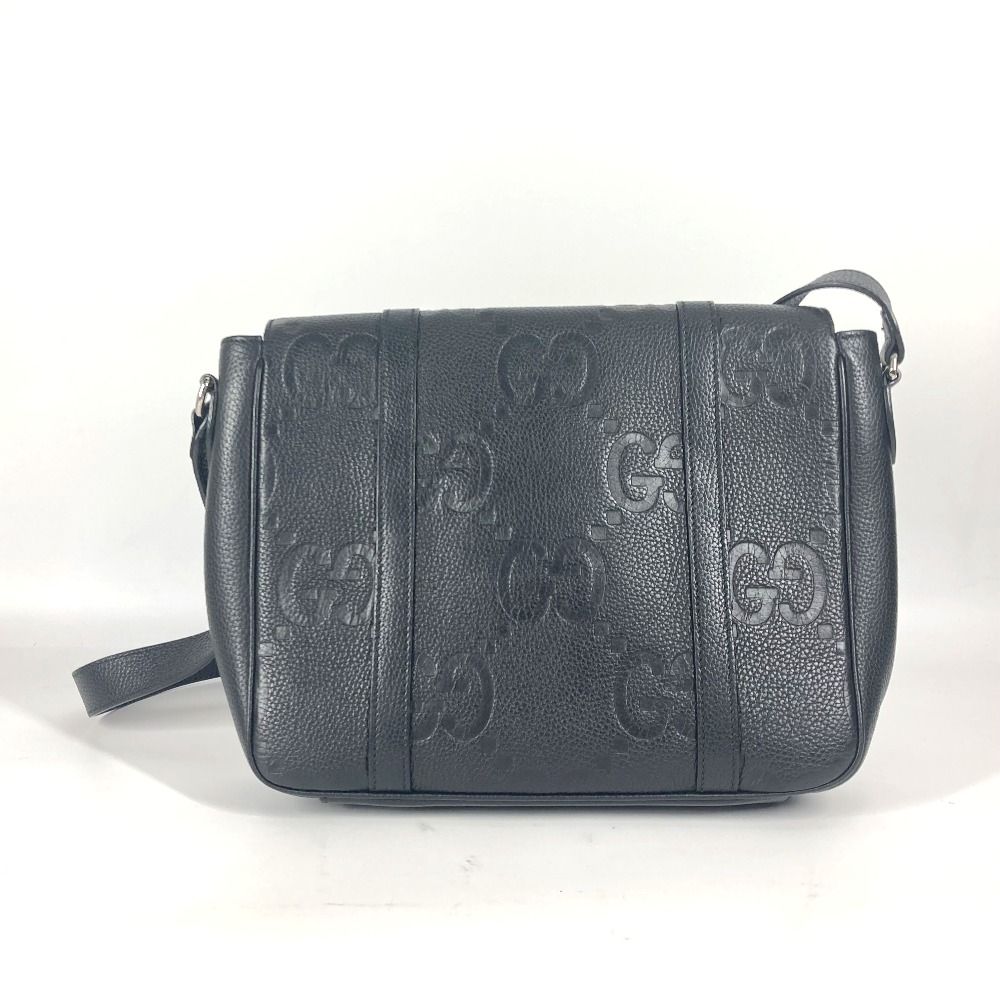 グッチ GUCCI ジャンボGG ミディアム メッセンジャーバッグ  760234  GG JUMBO MD カバン 斜め掛け ショルダーバッグ レザー ブラック グッチ コピージャンボGG ミディアム メッセンジャーバッグ 760234 AABY0