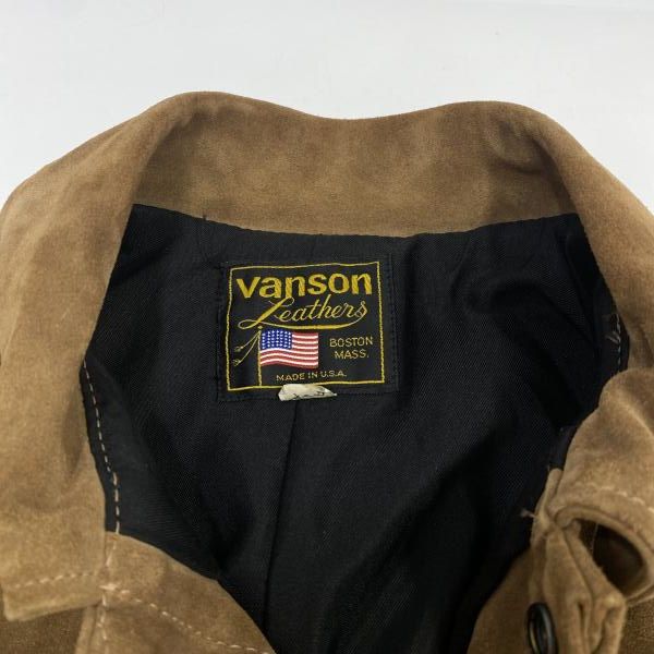 中古】VANSON USA製 スエード トラッカージャケット ブラウン サイズ42