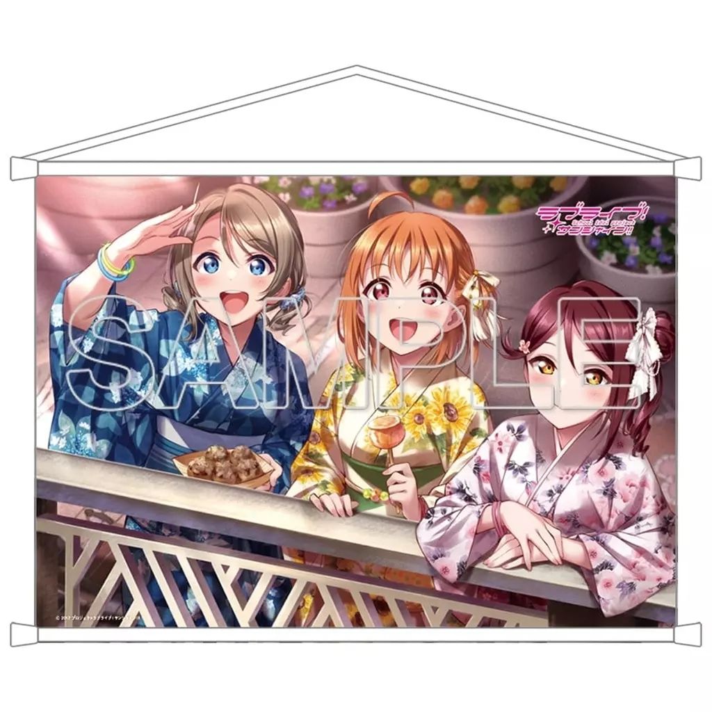 新品】タペストリー(大型) 千歌＆梨子＆曜 B2タペストリー Aqours