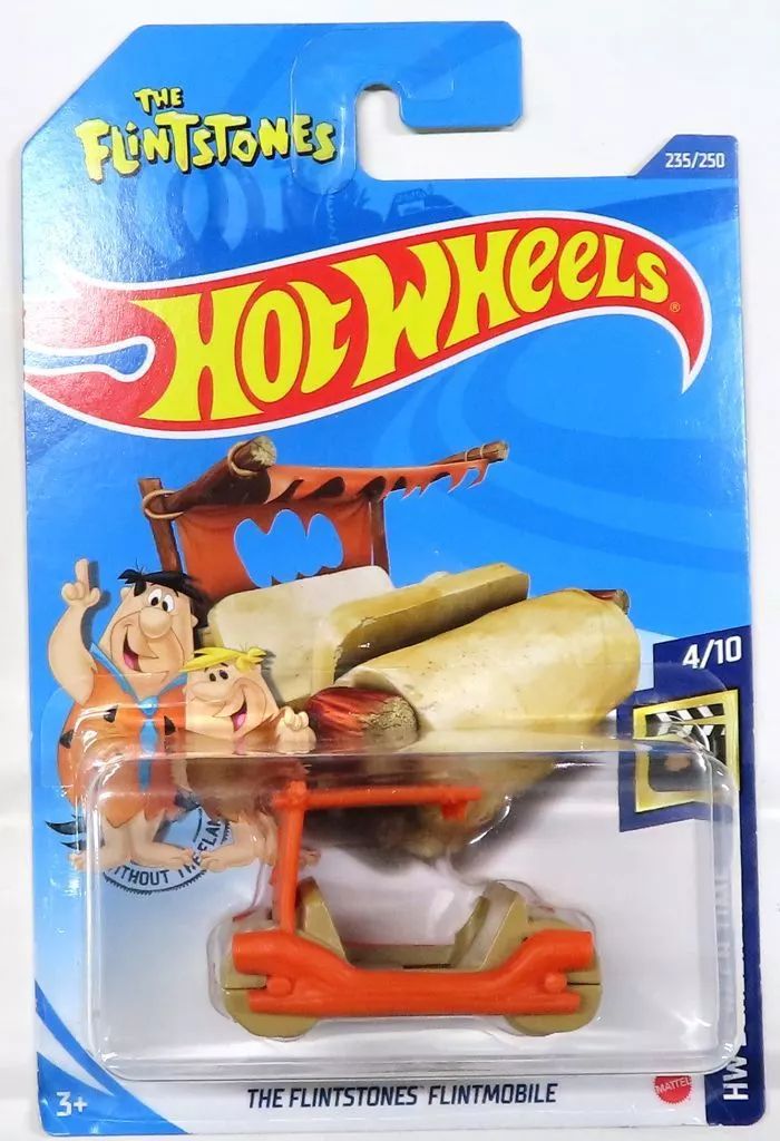 中古】ミニカー 1/64 THE FLINTSTONES FLINTMOBILE(オレンジ×ベージュ