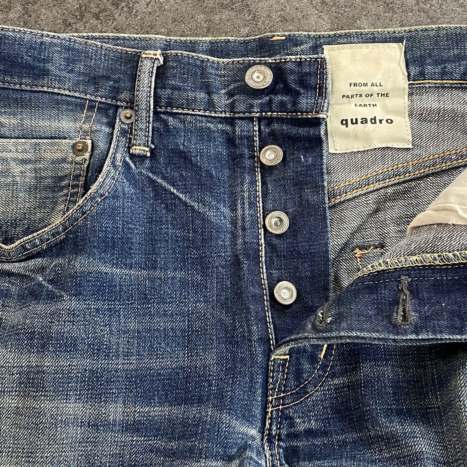 日本製 quadro Denim Jeans クオドロ ドミンゴ デニムパンツ ダメージ 