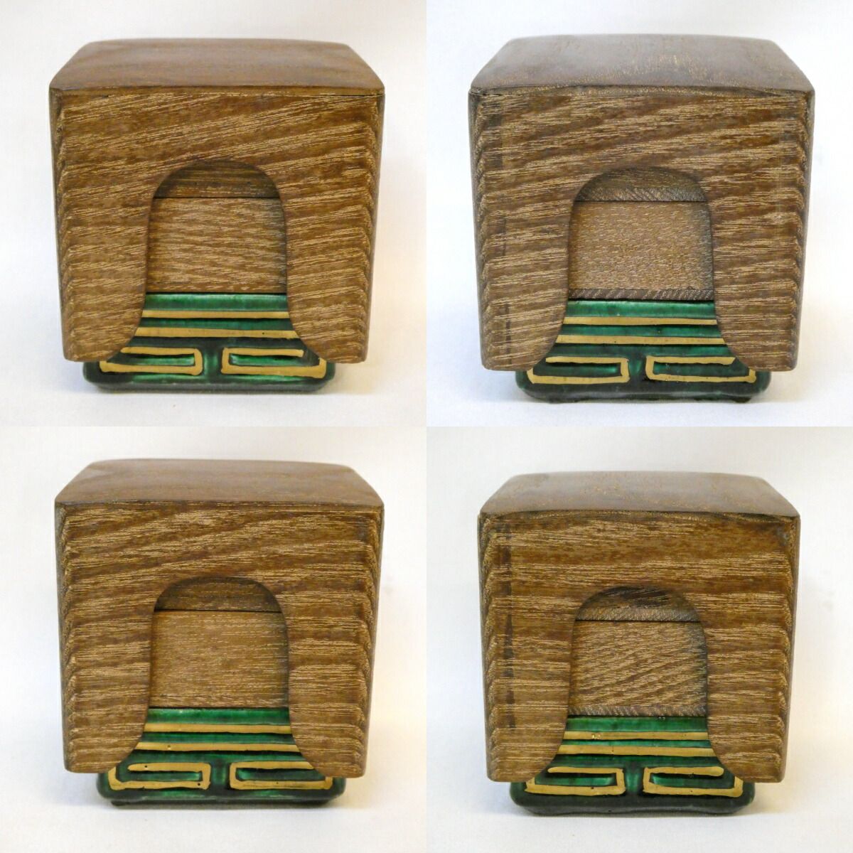 表千家流】桑香盆 三点セット（2） 川嵜和楽作 聞香炉と無作 重香合