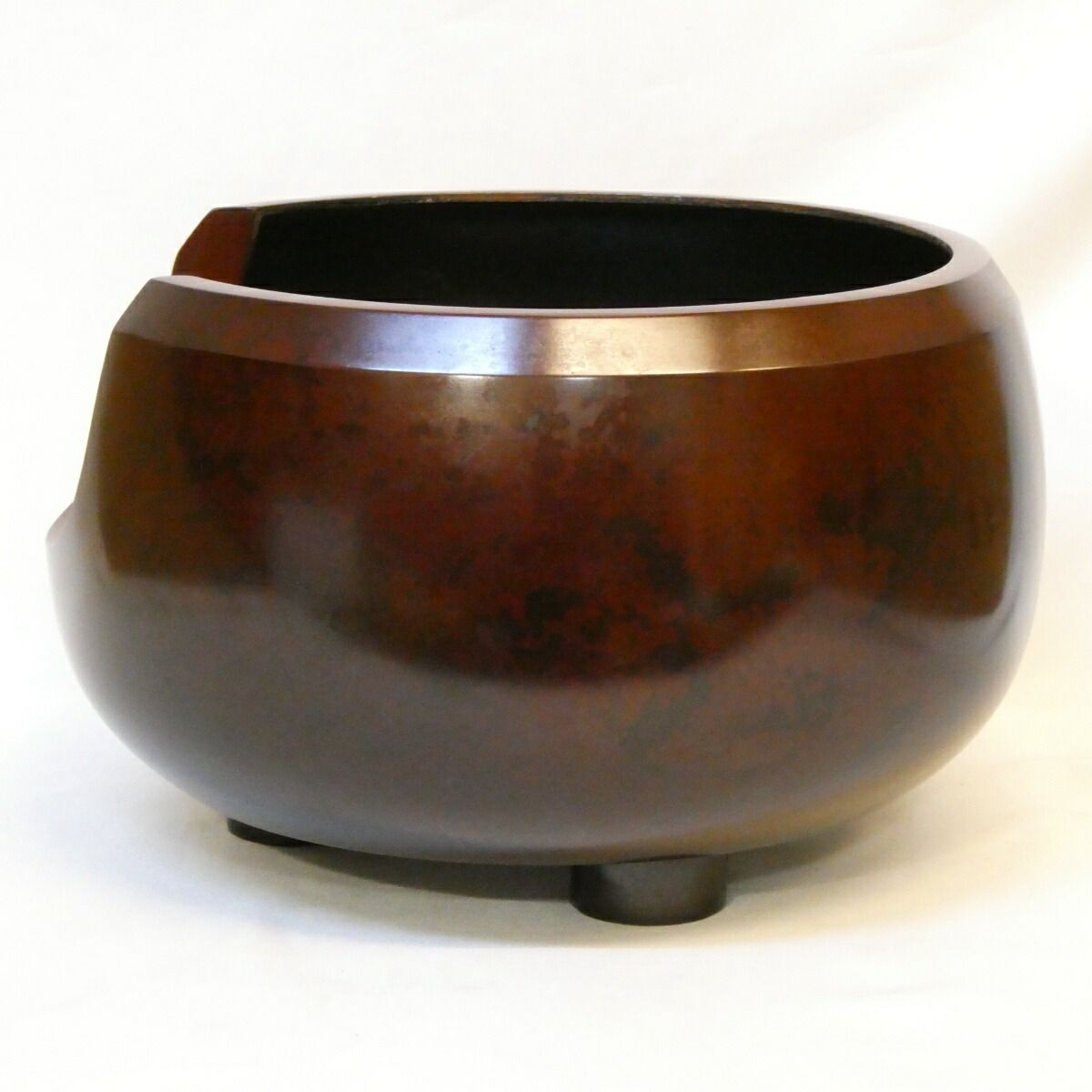 【茶道具】一ノ瀬宗也造　唐銅面取風炉（共箱）★送料込★ 茶道具】一ノ瀬宗也造 唐銅面取風炉（共箱）☆送料込☆