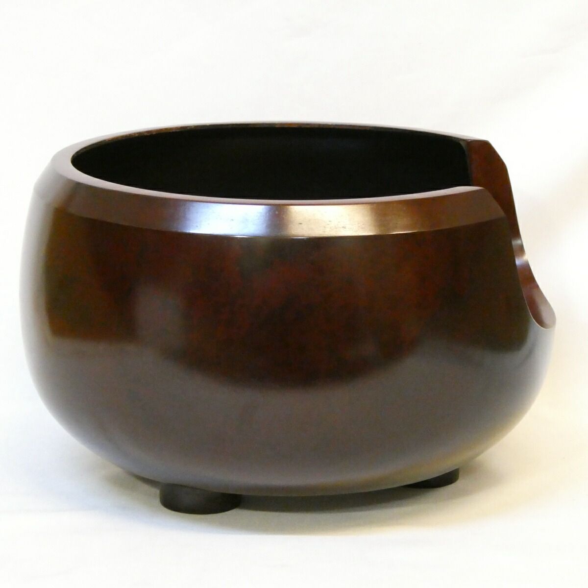 年末特売品】一ノ瀬宗辰作 唐銅本焼 大西風炉 面取 尺一 茶道具 【中古