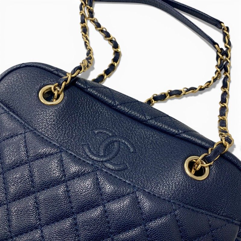 シャネル CHANEL バッグ ショルダーバッグ ネイビー ゴールド