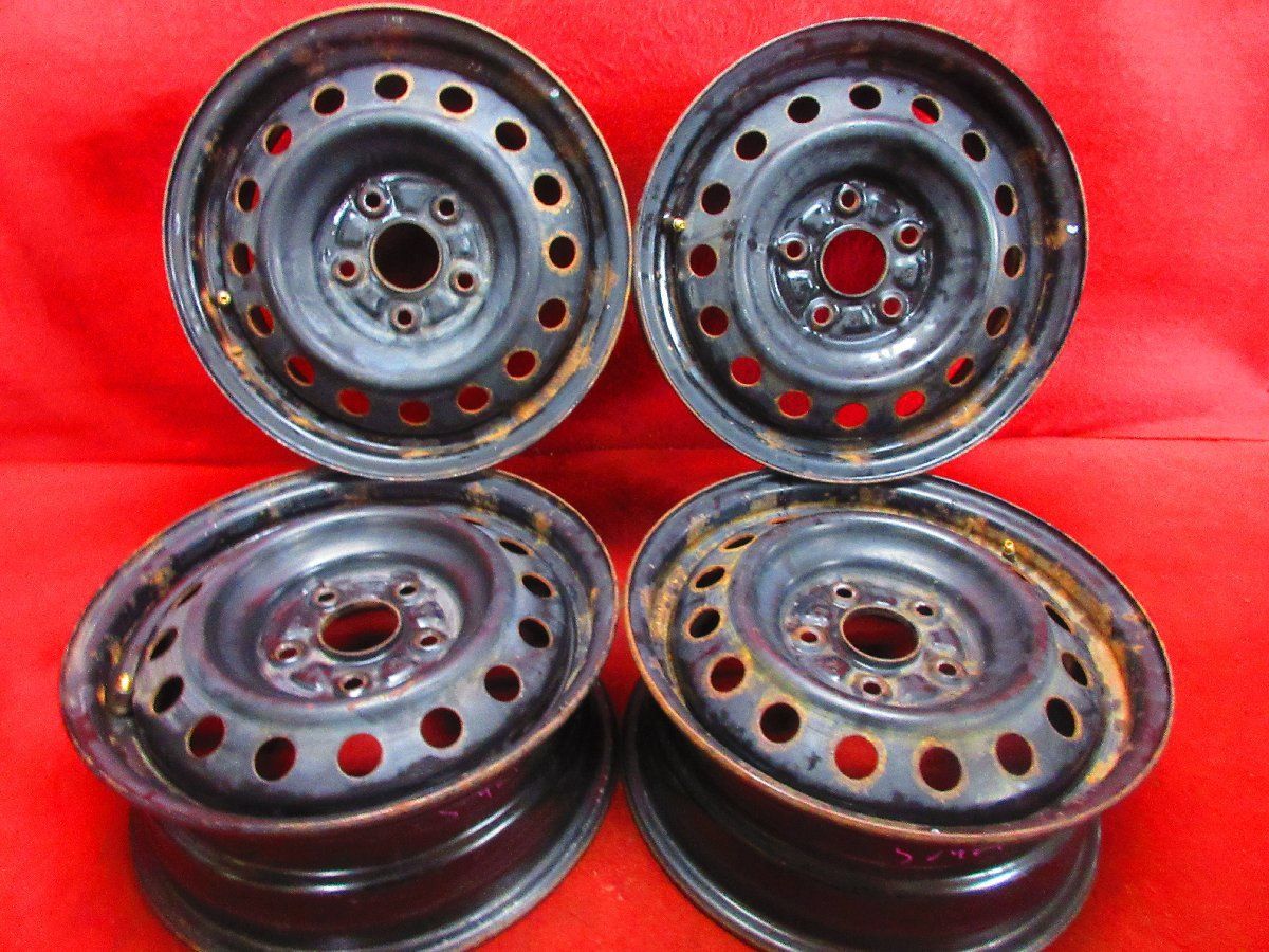 スチール ホイール 4本 トヨタ ノア ヴォクシー 15 6 J 5穴 114 3 48 ハブ60 アイシス クラウン イプサム エスティマ等 52424 H G