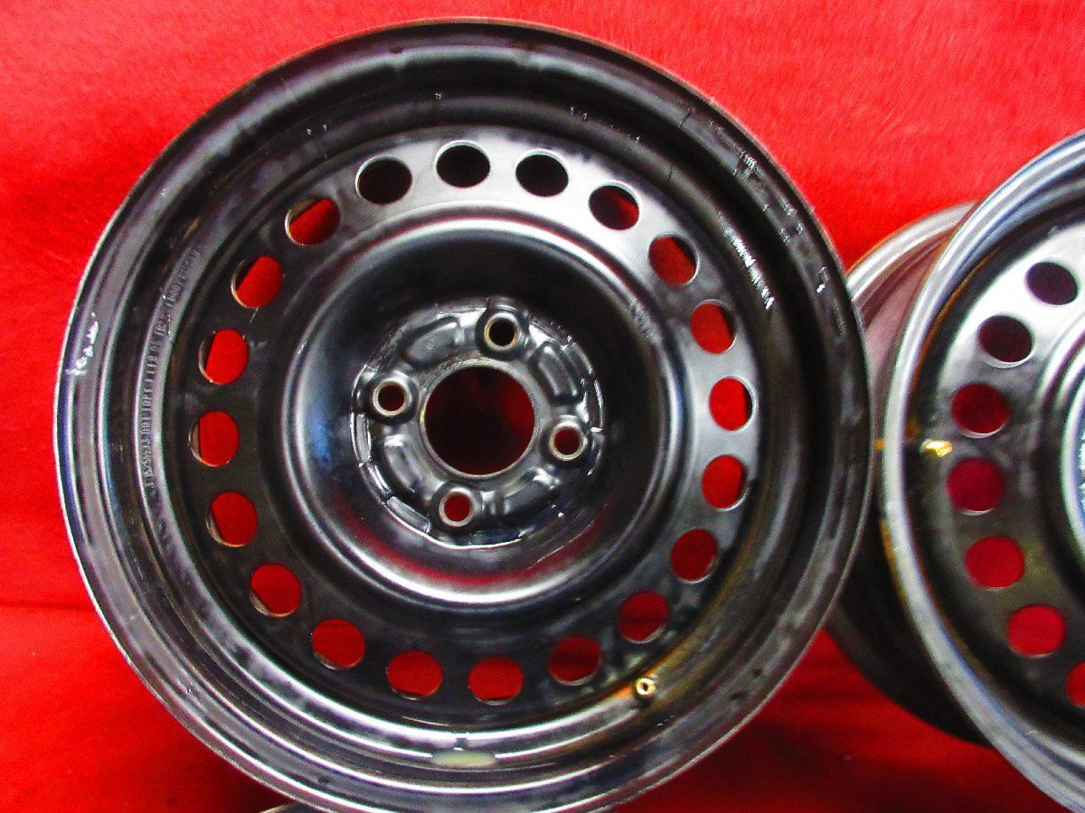 スチール ホイール 4本 日産 15 5 J 4穴100 40 ハブ径 60 キューブ Z 12 ノート ティーダ ウィングロード ADバン 52463 H G