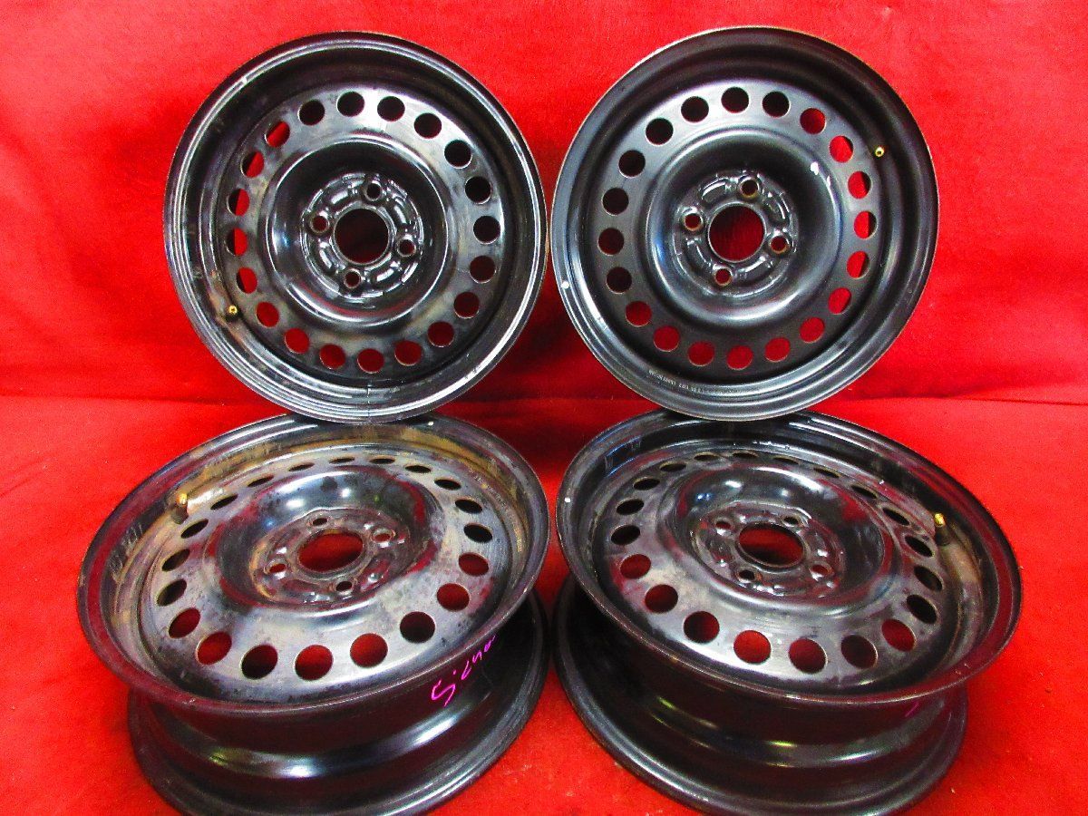 スチール ホイール 4本 日産 15 5 J 4穴100 40 ハブ径 60 キューブ Z 12 ノート ティーダ ウィングロード ADバン 52465 H G