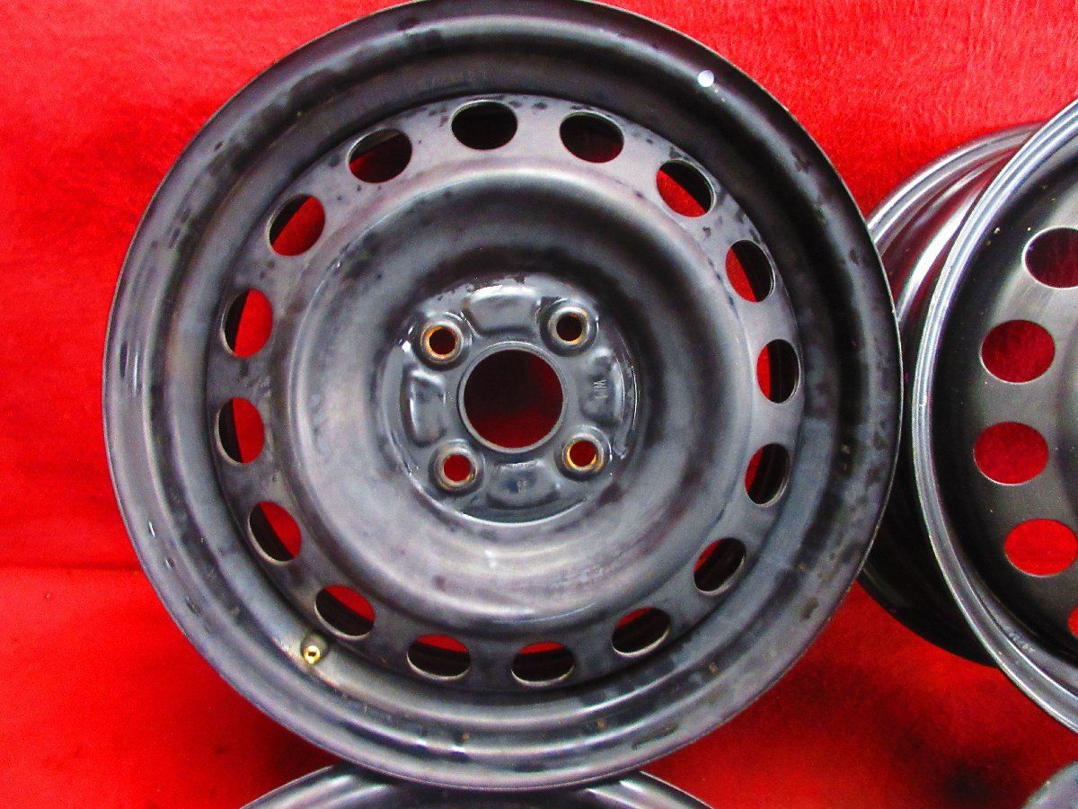 スチール ホイール 4本 トヨタ 15 5 J 4穴 PCD 100 45 ハブ径 54 カローラ 160系 アクシオ フィールダー ヴィッツ 52089 H