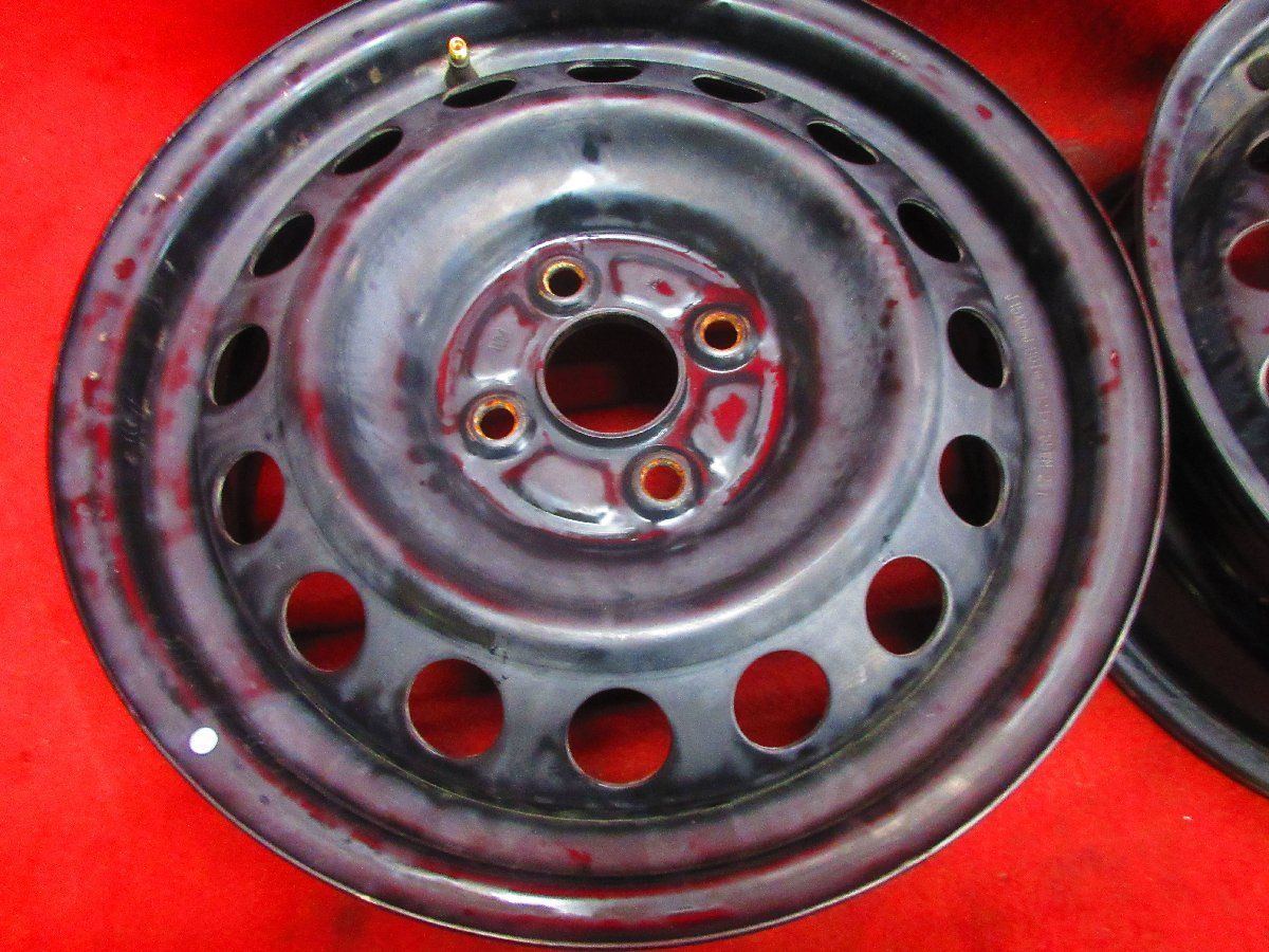  スチール ホイール 4本 トヨタ 15 5 J 4穴 PCD 100 45 ハブ径 54 カローラ 160系 アクシオ フィールダー ヴィッツ 52089 H 15インチ ホイール