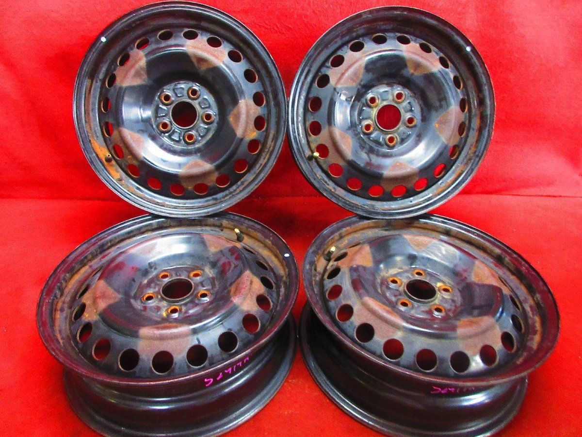 スチール ホイール 4本 トヨタラクティス 120系 スバルトレジア 16 5 J 5穴 PCD 100 39 ハブ径 54 LM 52419 H P 3