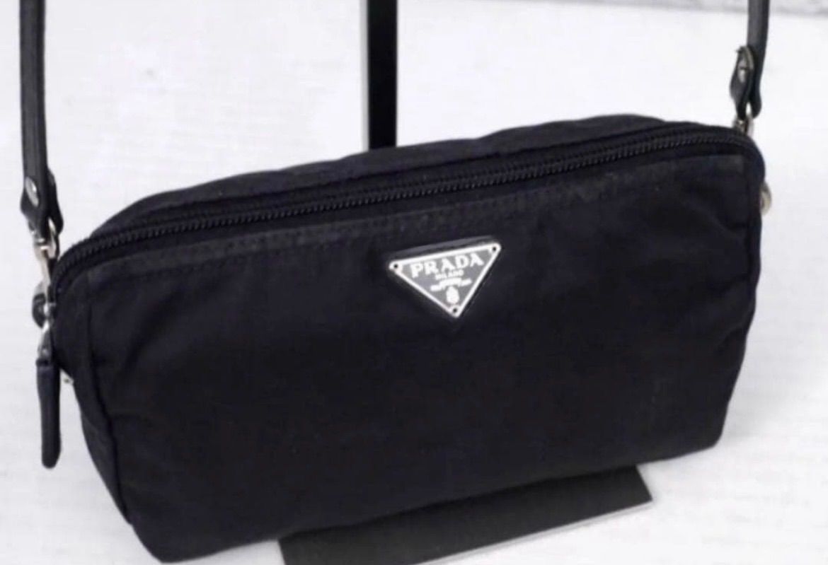 美品◇ PRADA プラダ ナイロンxレザー クロスボディ ショルダーバッグ