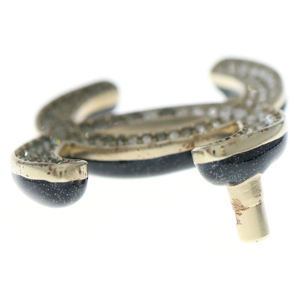 CHANEL (シャネル) ココマーク ラインストーンブローチ ゴールド GP