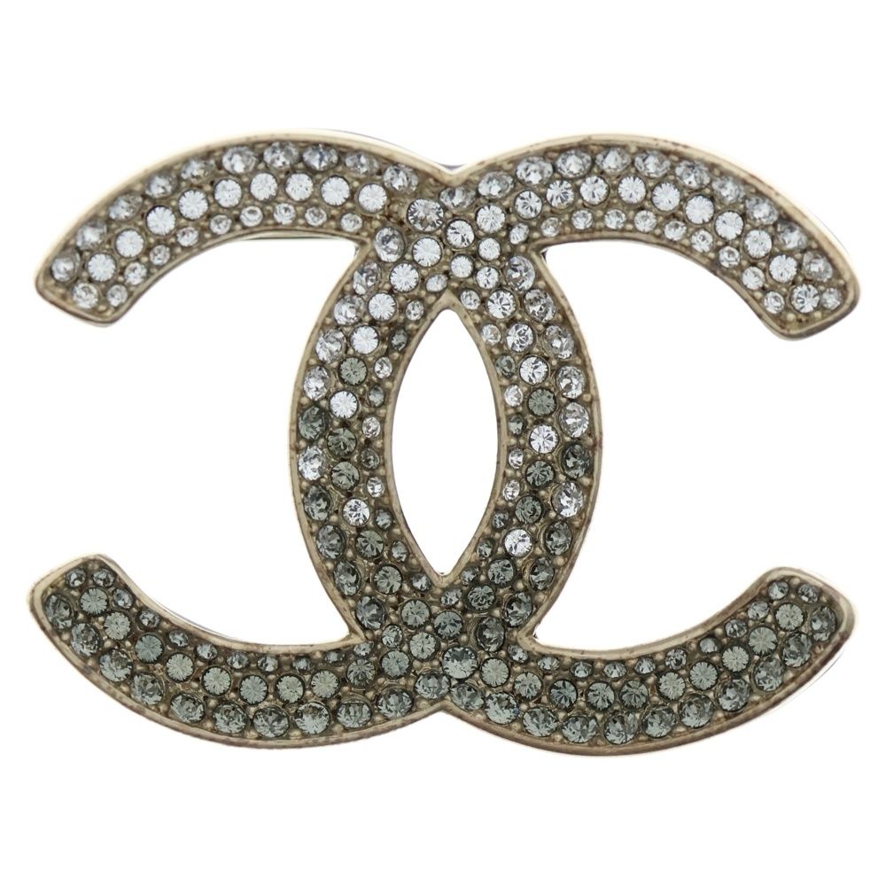 CHANEL (シャネル) ココマーク ラインストーンブローチ ゴールド GP