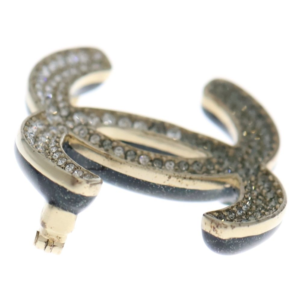 CHANEL (シャネル) ココマーク ラインストーンブローチ ゴールド GP