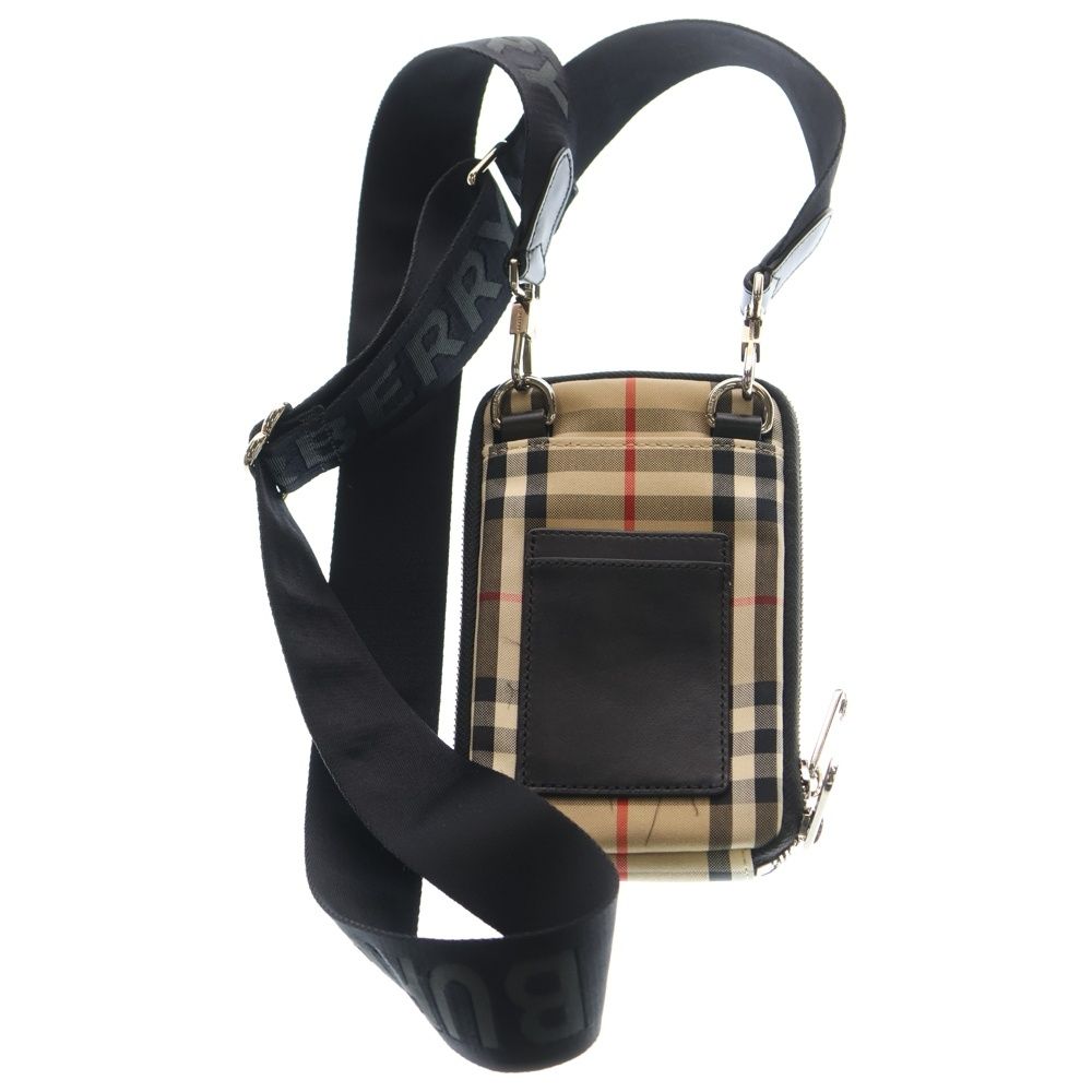 BURBERRY (バーバリー) ノバチェック コットン スマホ ショルダー