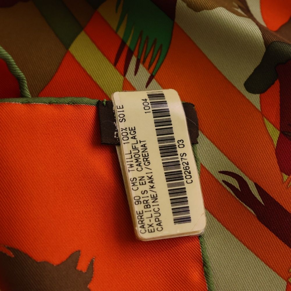 HERMES (エルメス) カレ90 EX LIBRIS EN CAMOUFLAGE エクスリブリスの