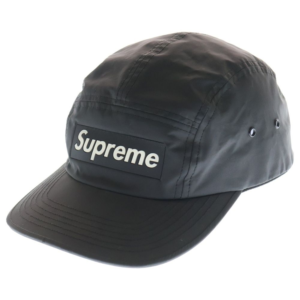 [中古美品] 20aw Supreme box logoベロアキャップ 黒 SUPREME (シュプリーム) 20AW Inset Logo Camp Cap シリコンボックス