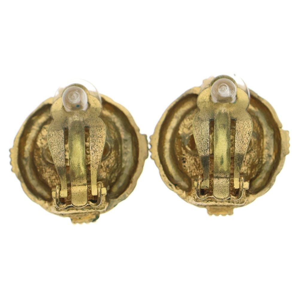 シャネル CHANEL イヤリング ヴィンテージ グリポア スクエア ゴールド CHANEL (シャネル) ヴィンテージ グリポア カラーストーンGPイヤリング