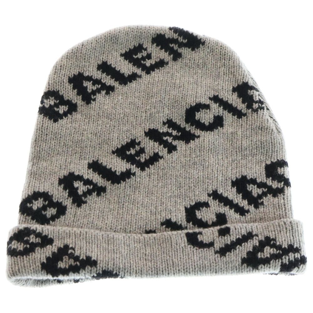 balenciaga ビーニー BALENCIAGA (バレンシアガ) JACQUARD LOGO BEANIE ウール ロゴ総柄