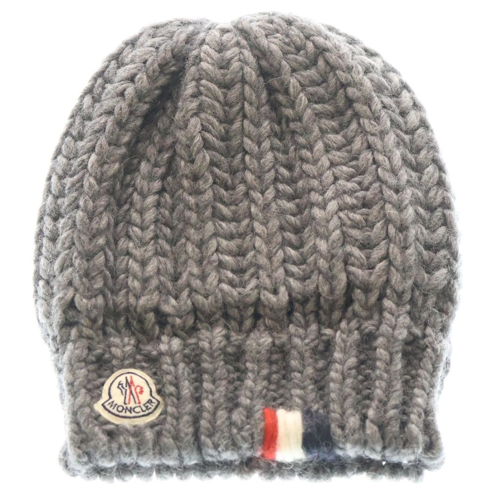 モンクレール BERRETTO ロゴパッチデザイン トリコロール ウールニット MONCLER (モンクレール) BERRETTO ロゴパッチデザイン トリコロール