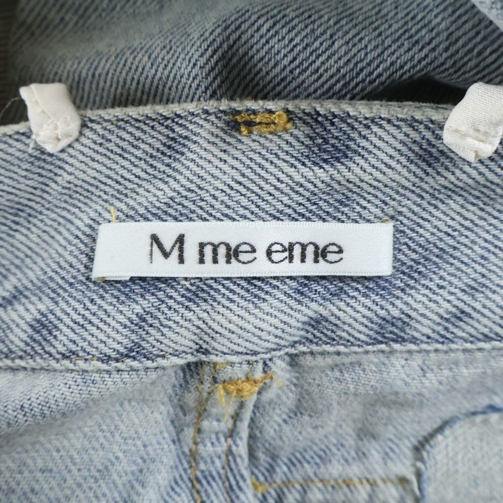 M me eme (エムミーエメ) SIDE RIBBON STRAIGHT DENIM ダメージ加工