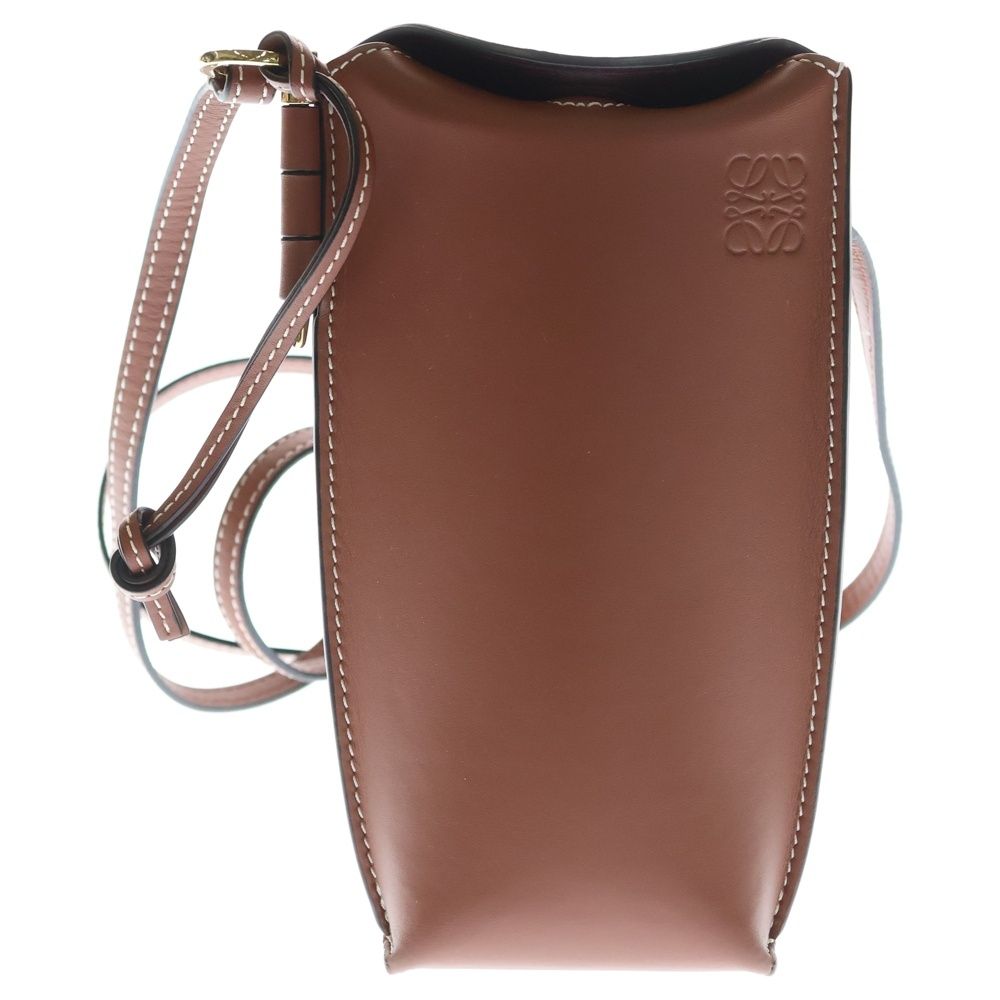 ロエベ　ゲートポケット　スマホショルダー　ミニバッグ　ブラウン LOEWE (ロエベ) ゲートポケット ショルダーバッグ ミニバッグ フォン