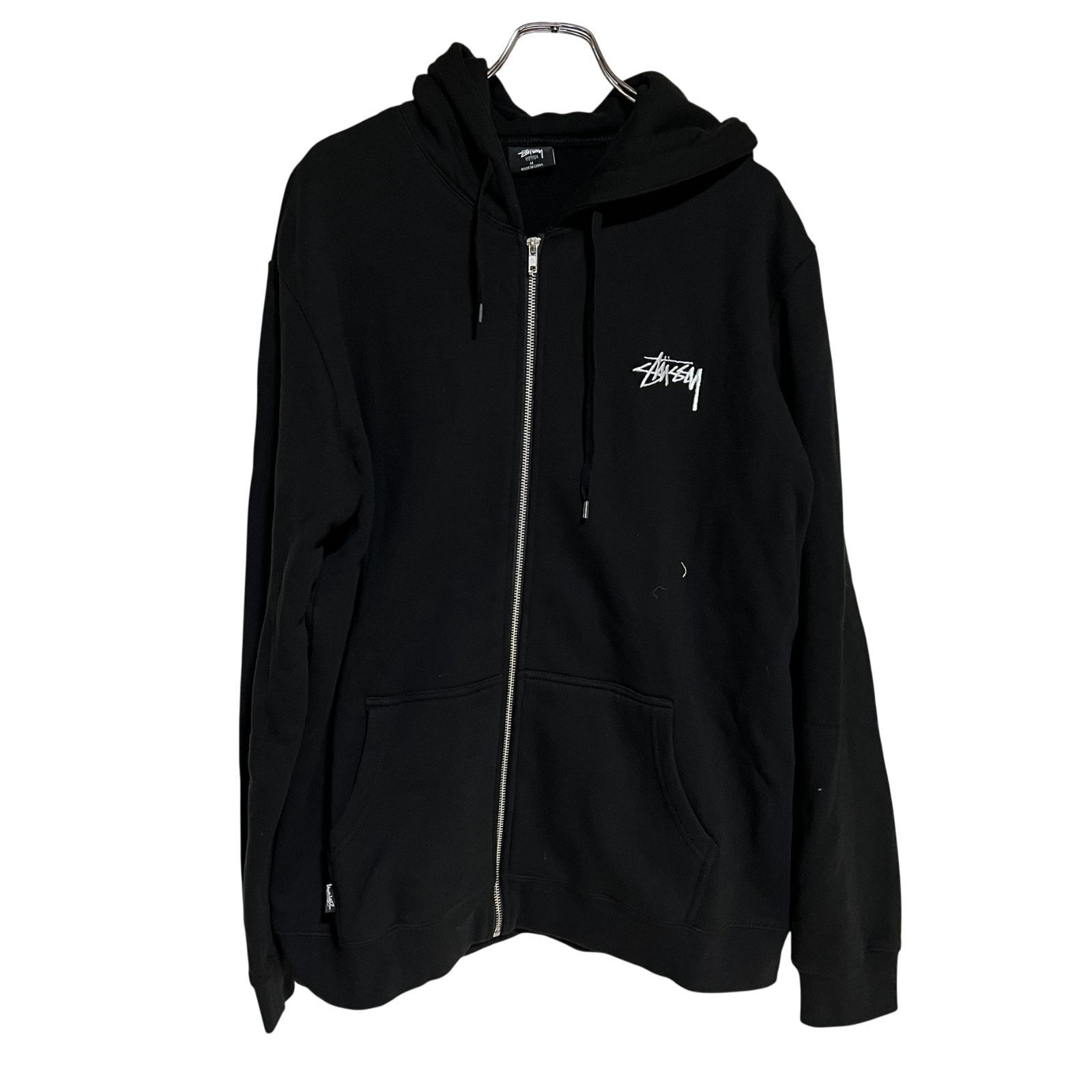Stussy ブラック ジップアップパーカー 【公式通販】
