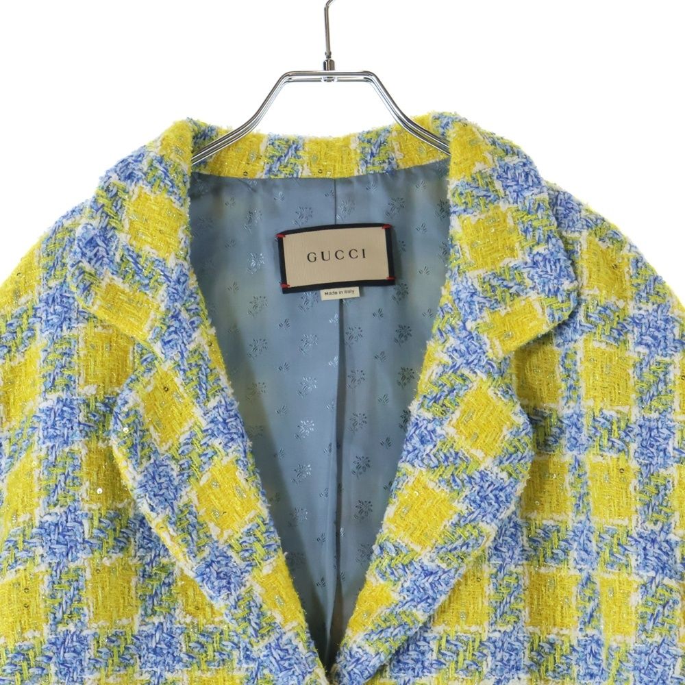 GUCCI (グッチ) インターロッキングG ロゴボタン ラメツイード