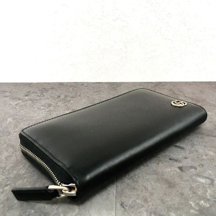 送料込み！ 未使用品 GUCCI ジップウォレット 420736 ブラック 箱付き