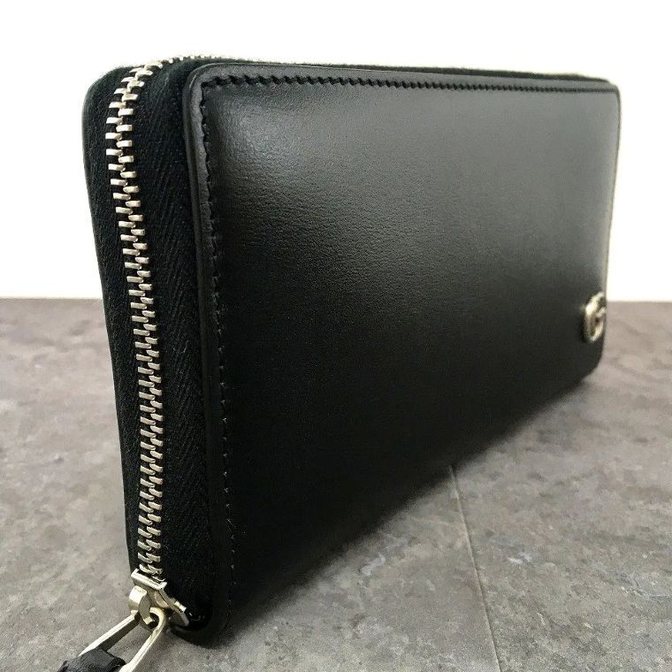 送料込み！ 未使用品 GUCCI ジップウォレット 420736 ブラック 箱付き