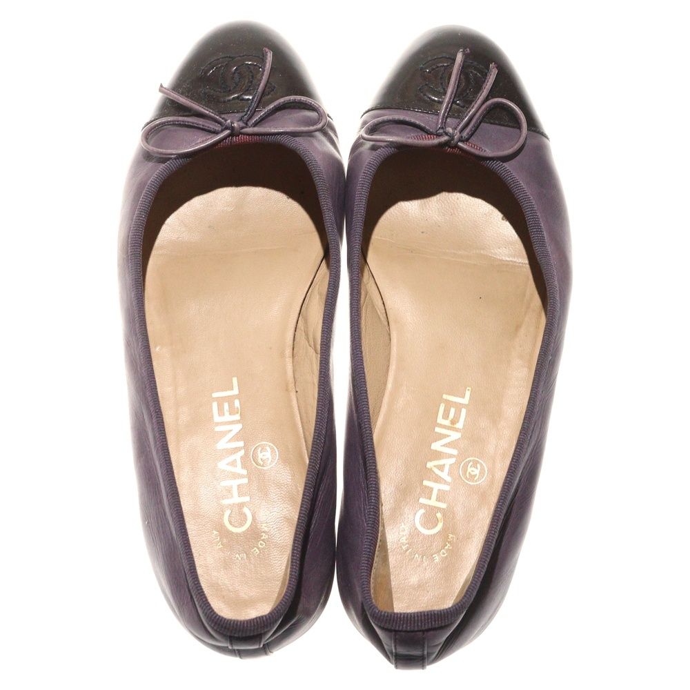 CHANEL (シャネル) ココマーク バレリーナ レザー フラットシューズ