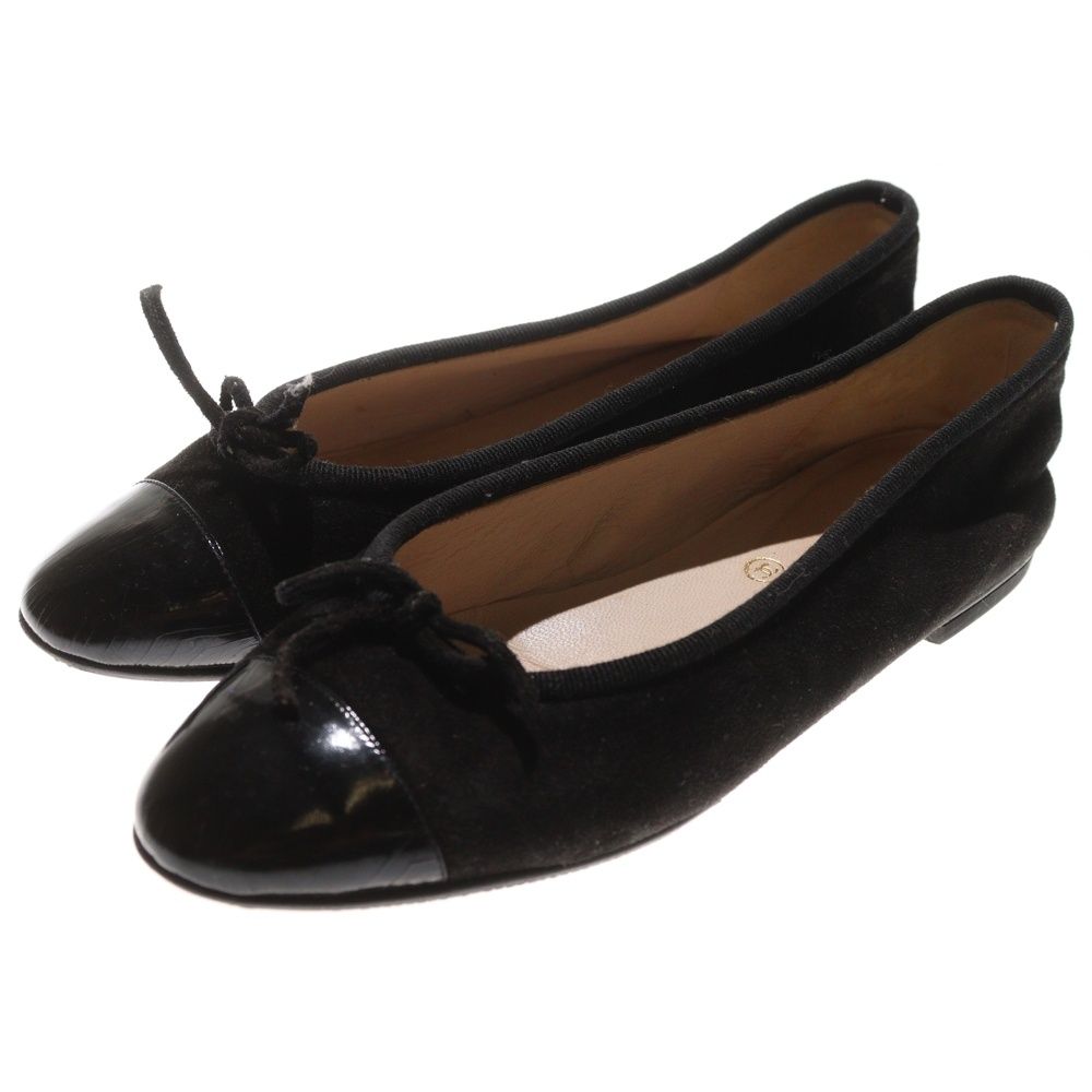 CHANEL (シャネル) スエードレザー フラットシューズ パンプス