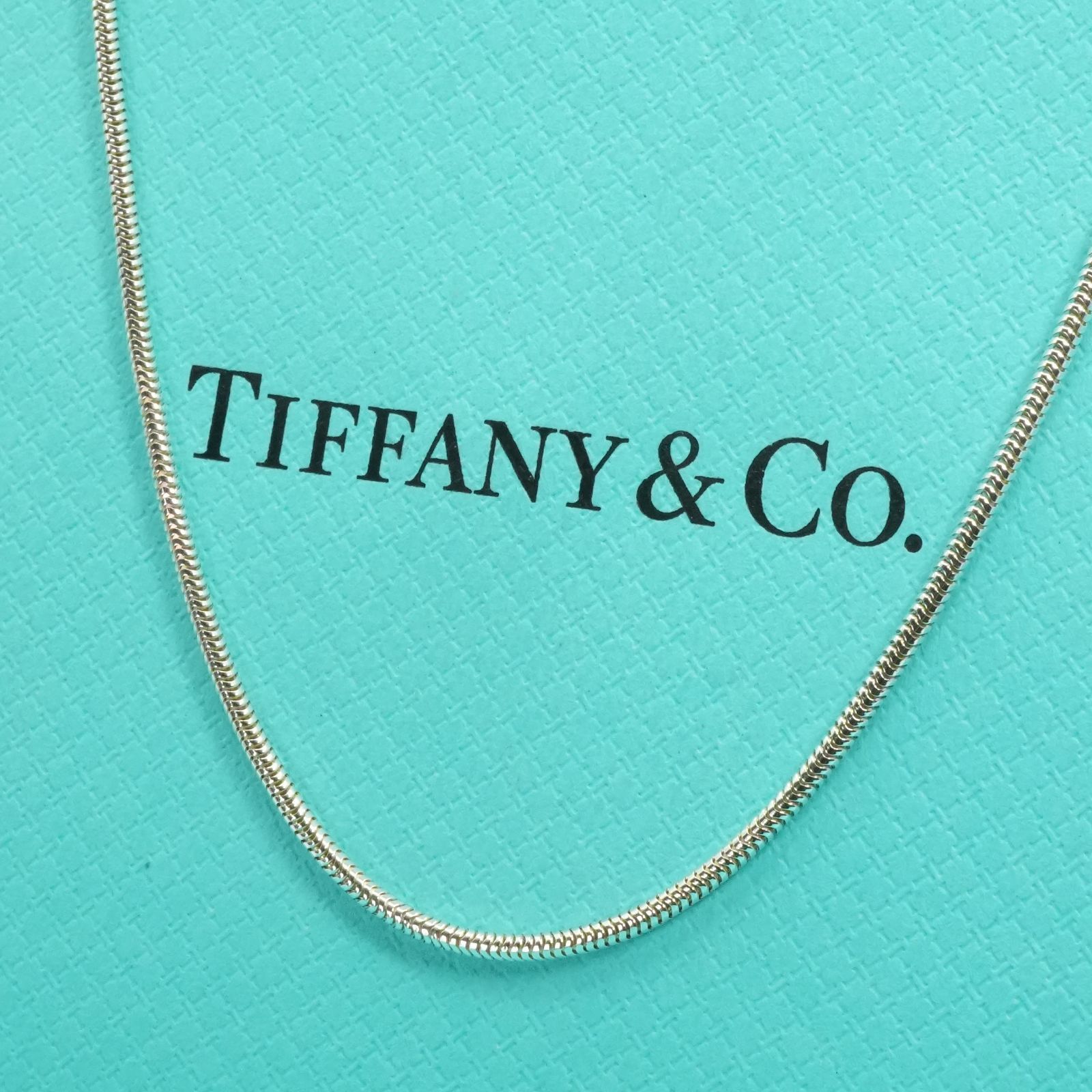 希少85.5cmティファニー スネークチェーン ロングネックレス/25-2534