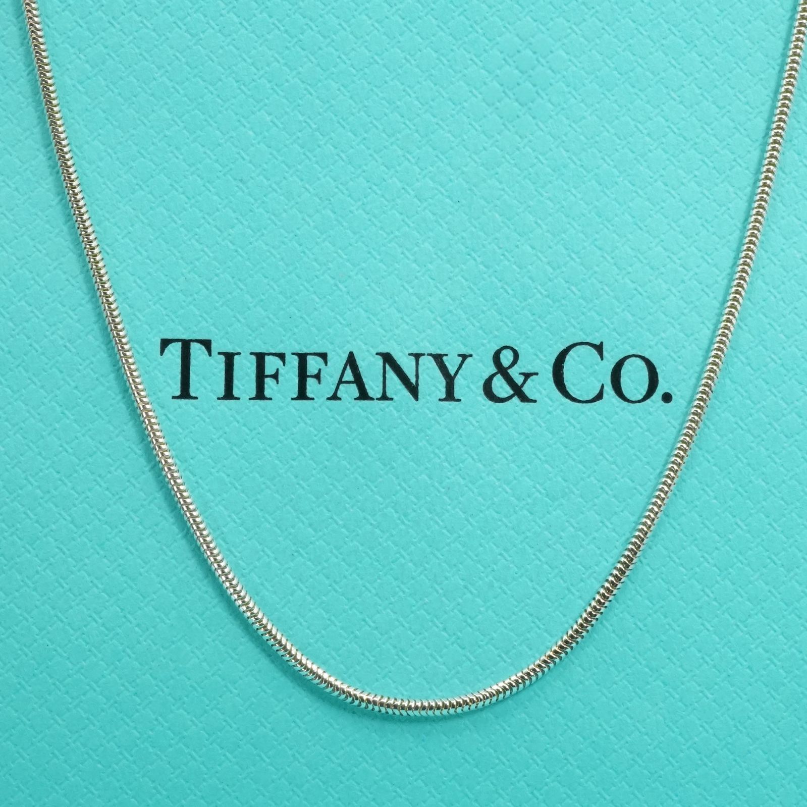 希少85.5cmティファニー スネークチェーン ロングネックレス/25-2534