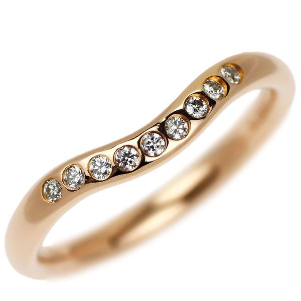 ティファニー K18PG ダイヤモンド リング カーブドバンド - メルカリ