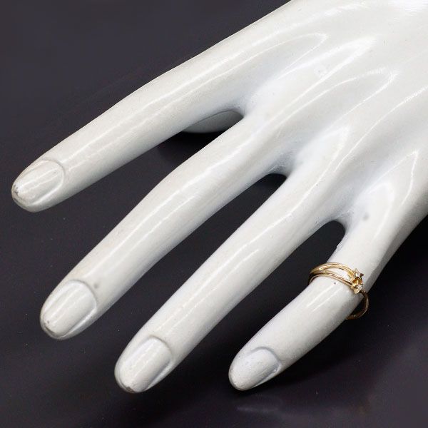 スタージュエリー K18YG ダイヤモンド ピンキーリング 0.01ct スター