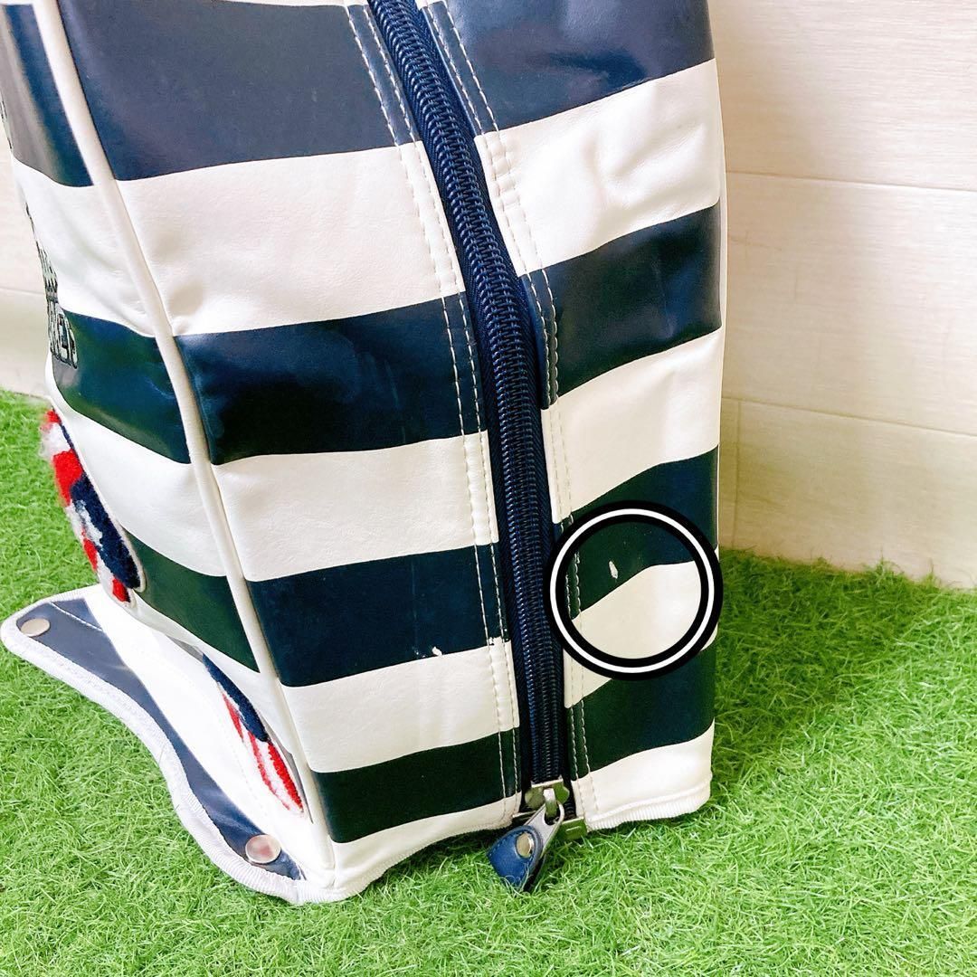 Mパーリーゲイツ マーケットボーダー柄 スタンドキャディバッグ原英莉