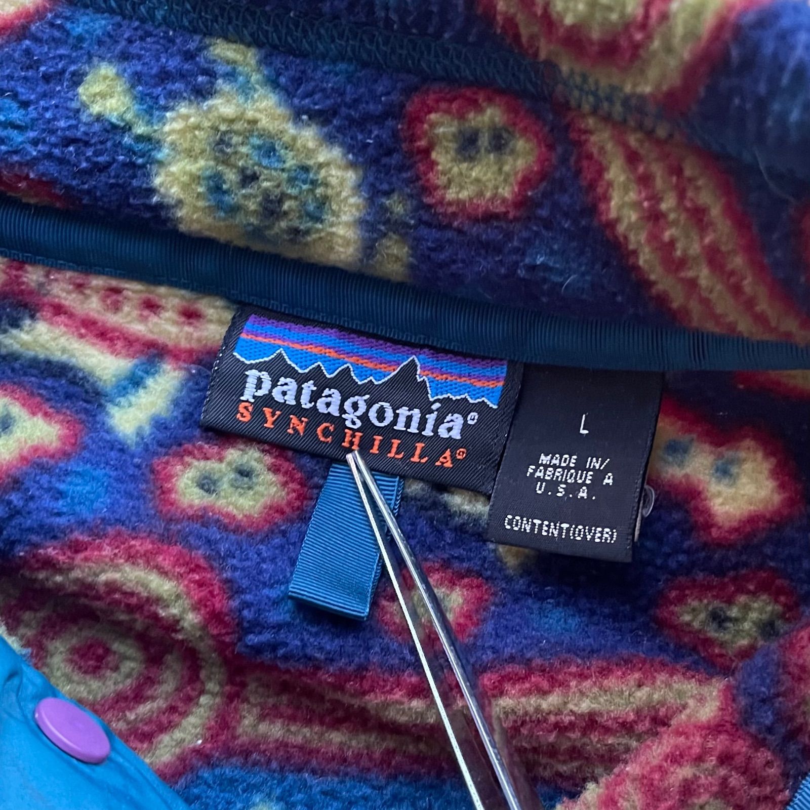 90's Patagonia SYNCHILLA Snap-T Pullover . 古着 パタゴニア カメ