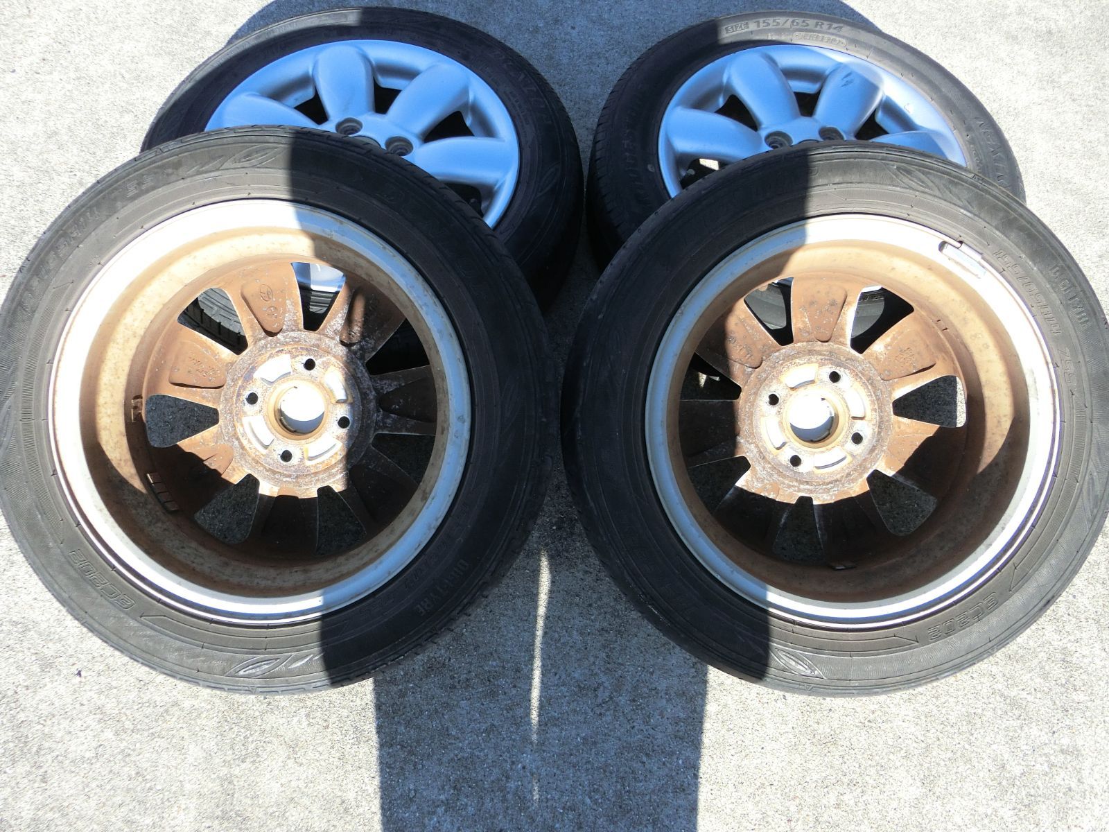 スズキ純正アルミホイール‼︎ 155/65R14 ホイール・タイヤ・スズキ純正ホイール 14インチ 新品タイヤ4本セット