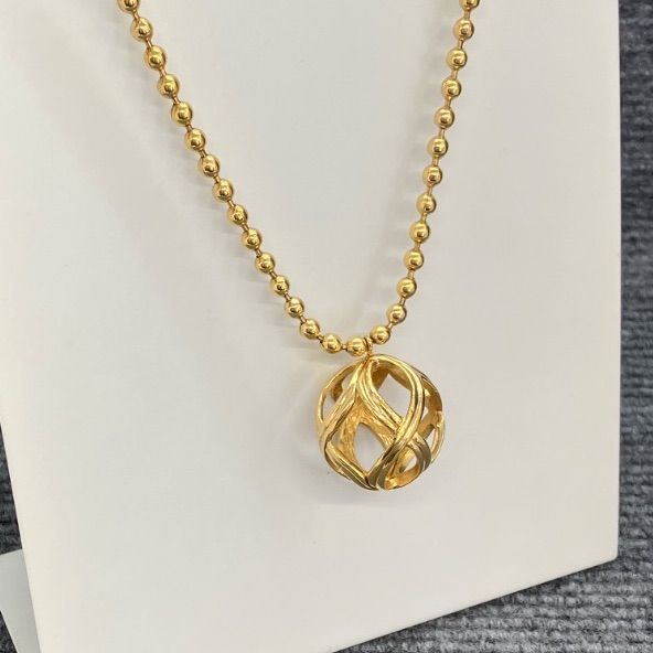 希少・美品 Christian Dior ディオール ネックレス ゴールド ボール 